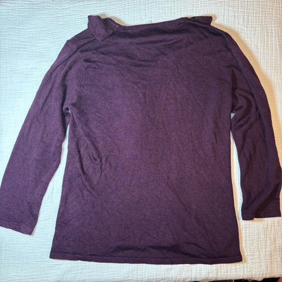 Sag Harbor Plum Ruffled Cardigan - Picture 3 of 5